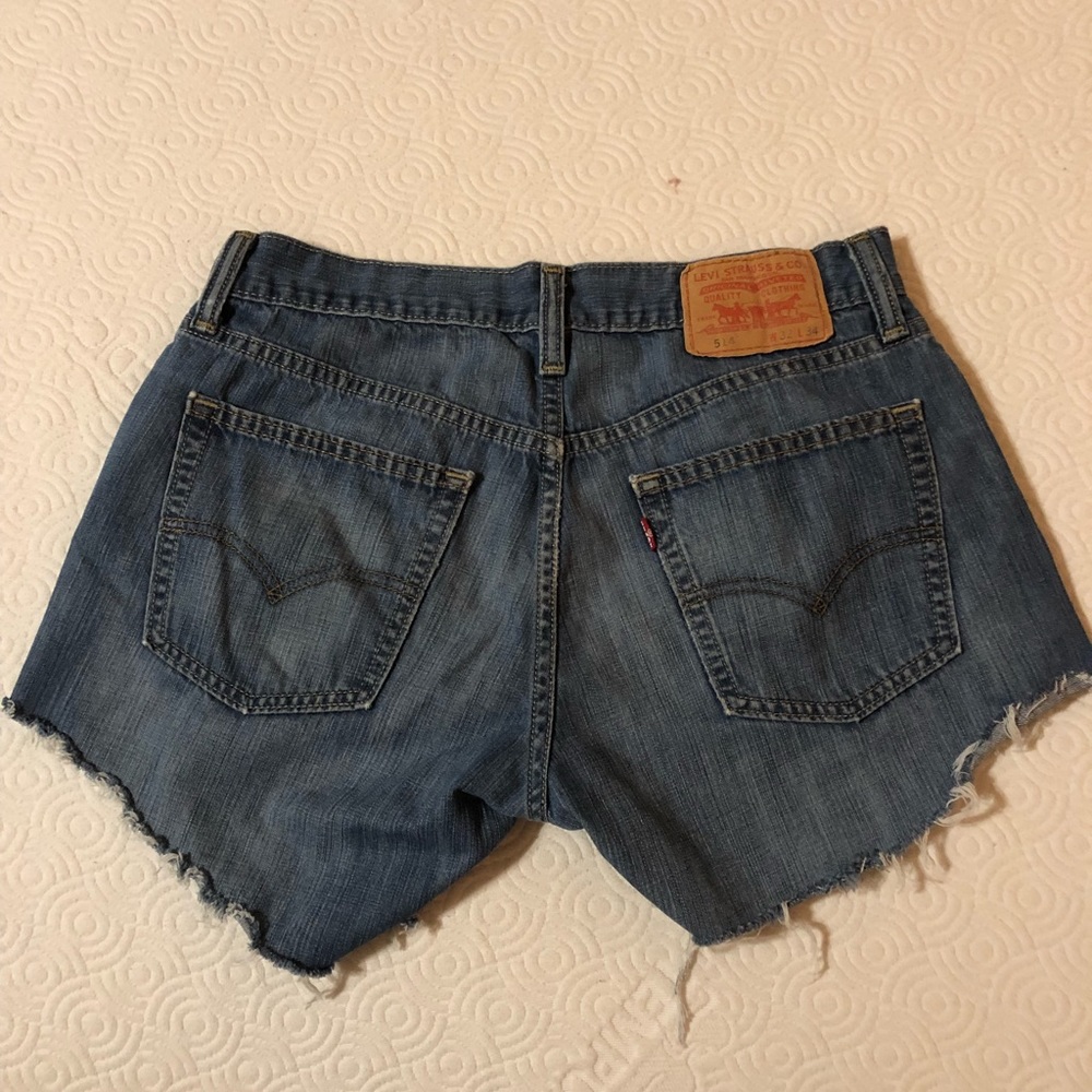 Levi 514 Authentic Distressed Jean Shorts